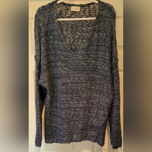 Universal Thread V Neck Blue Sweater Womens Size 2X 100% Cotton - Picture 1 of 11
